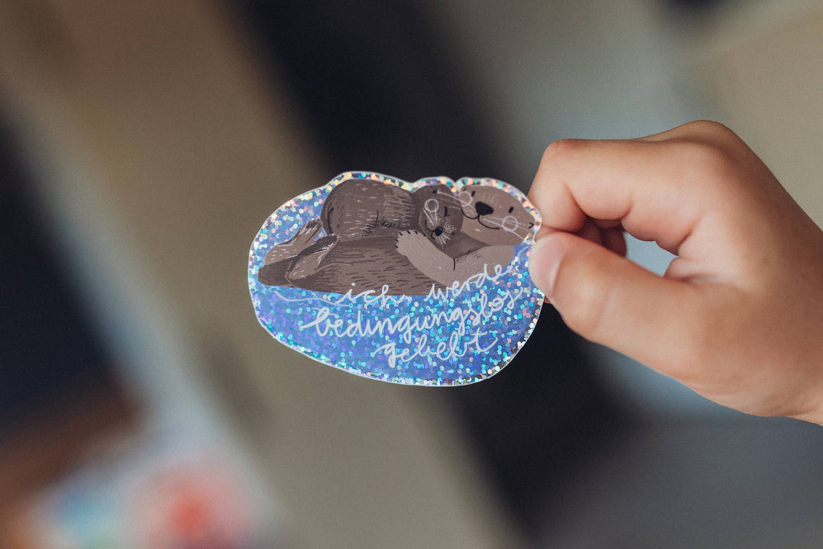 Glitzersticker - Otter - Bedingungslos geliebt