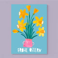 Postkarte Narzissen zu Ostern von Frau Ottilie A6