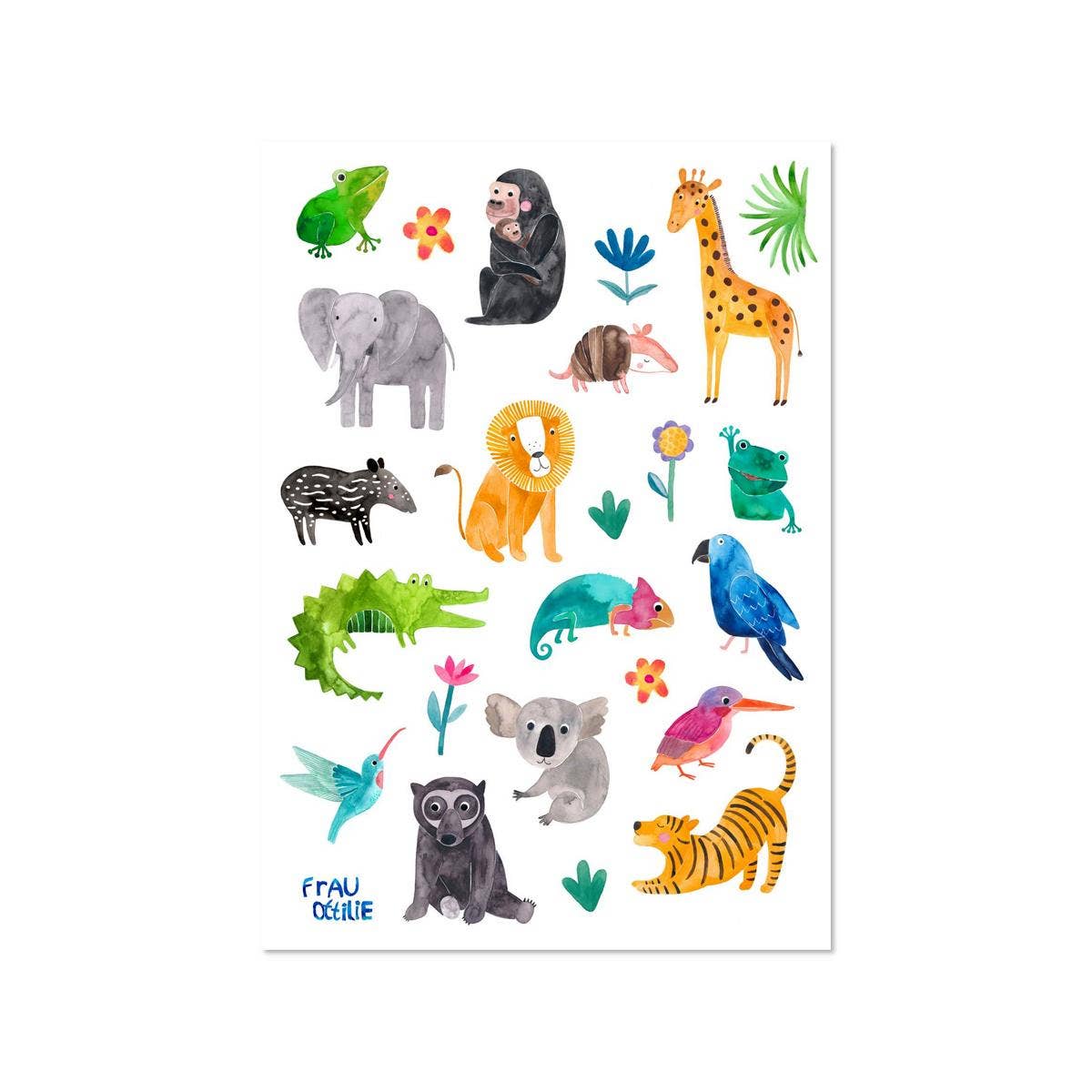 Stickerbogen - Wilde Tiere