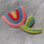 Bügelpatch Regenbogen-Tulpe von Hannahs Firlefanz