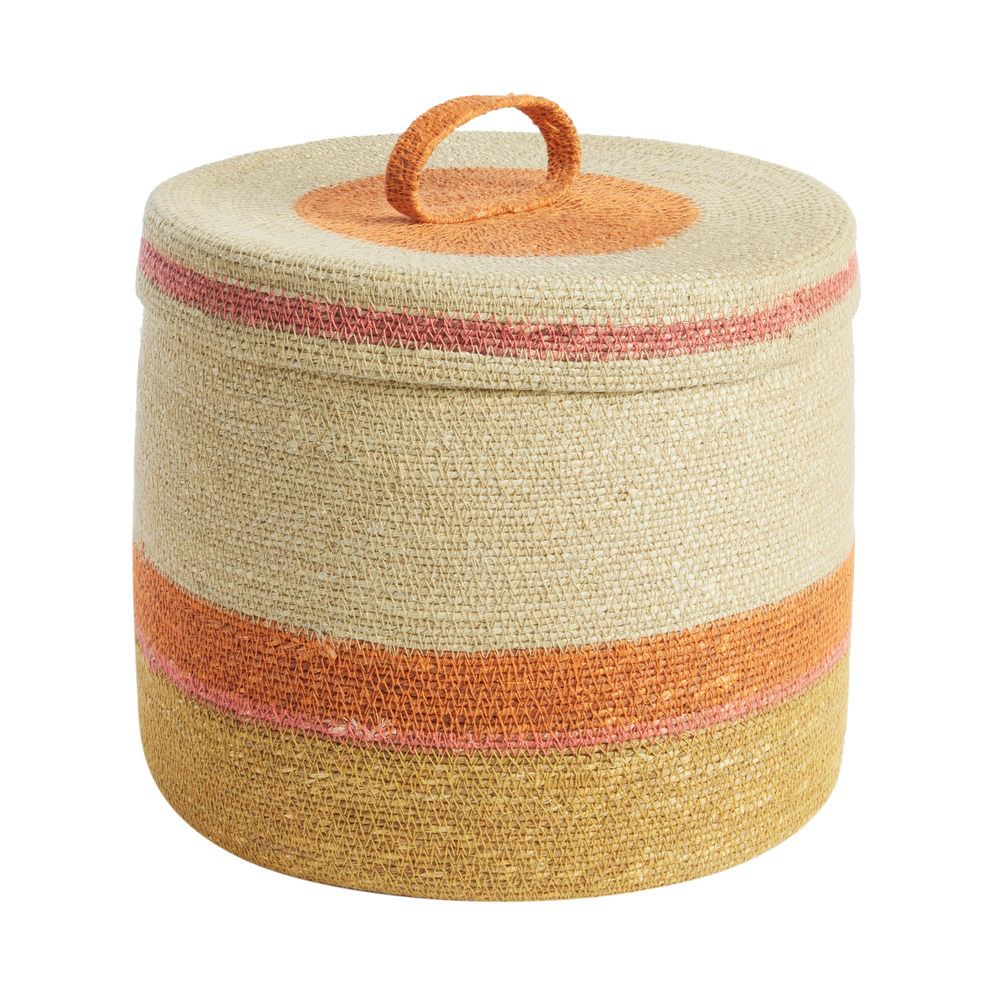Korb mit Deckel L - Orange/Mais