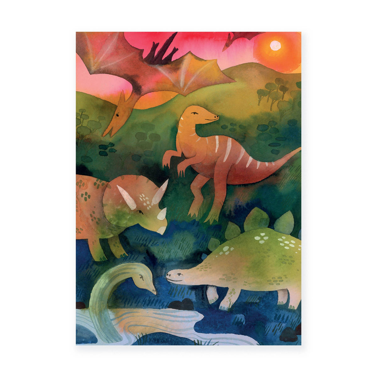 Postkarte - Dinosaurier