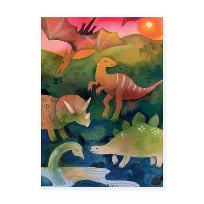 Postkarte - Dinosaurier