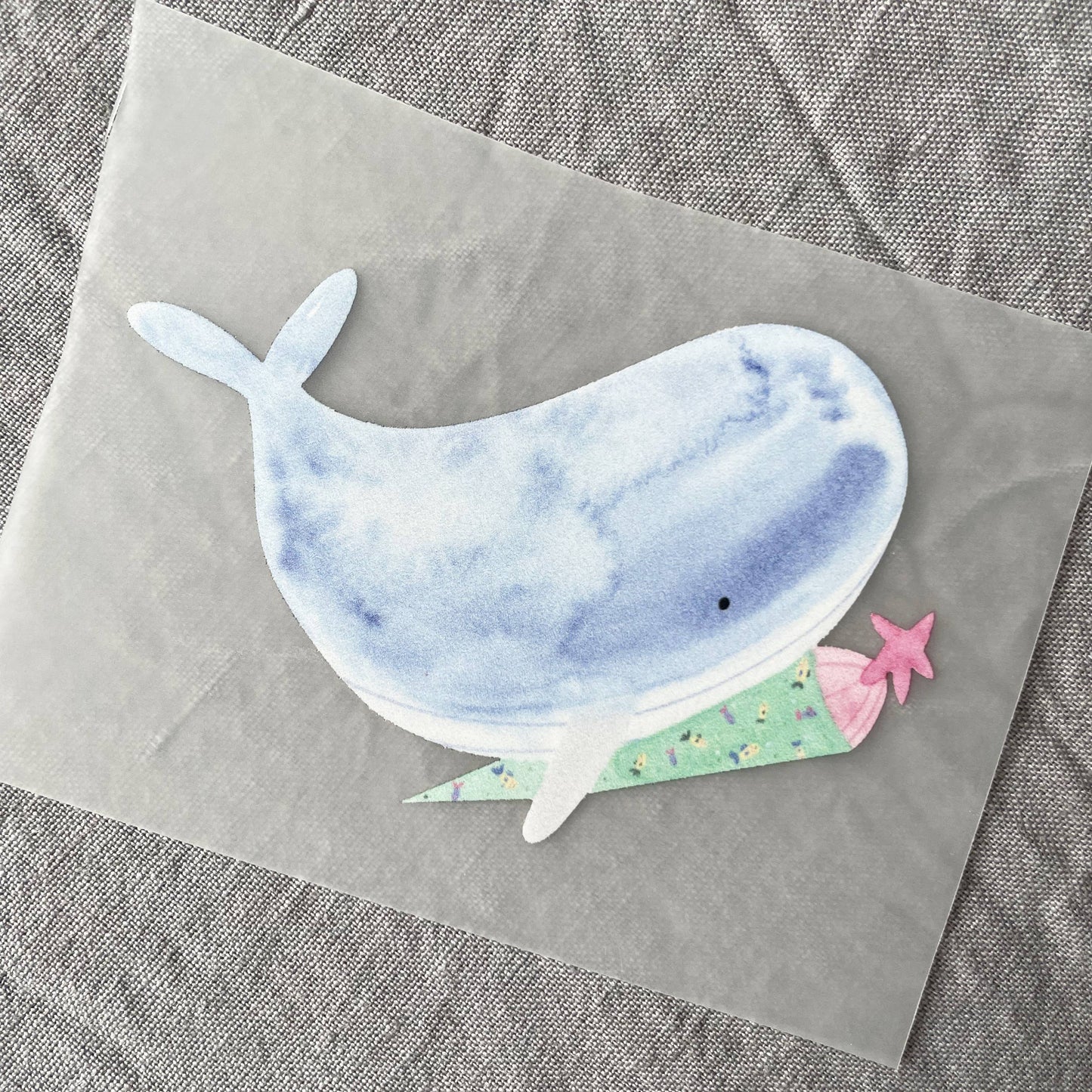 Bügelbild - Einschulung Wal