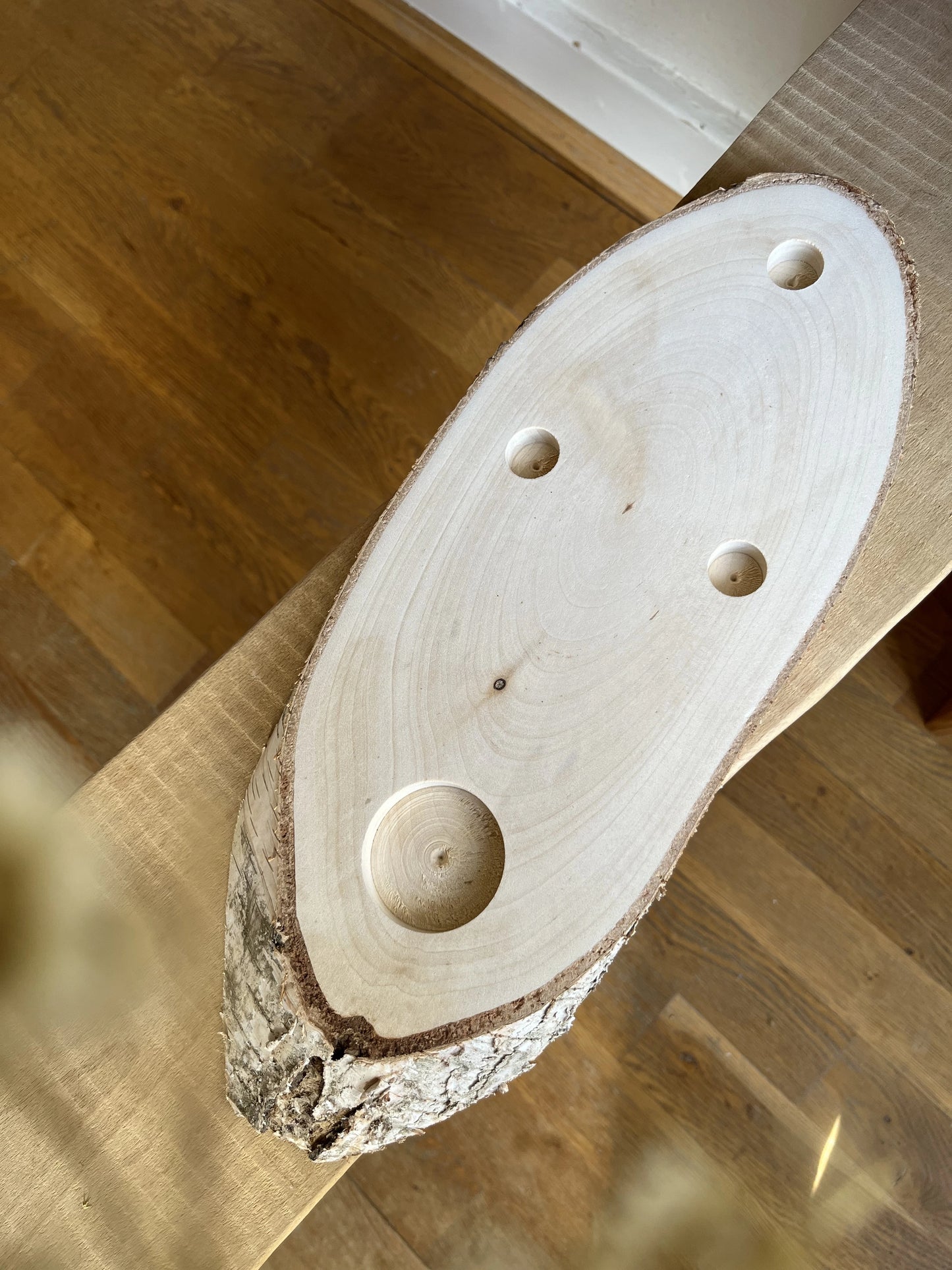 Holzscheibe oval - Jahreszeitentisch