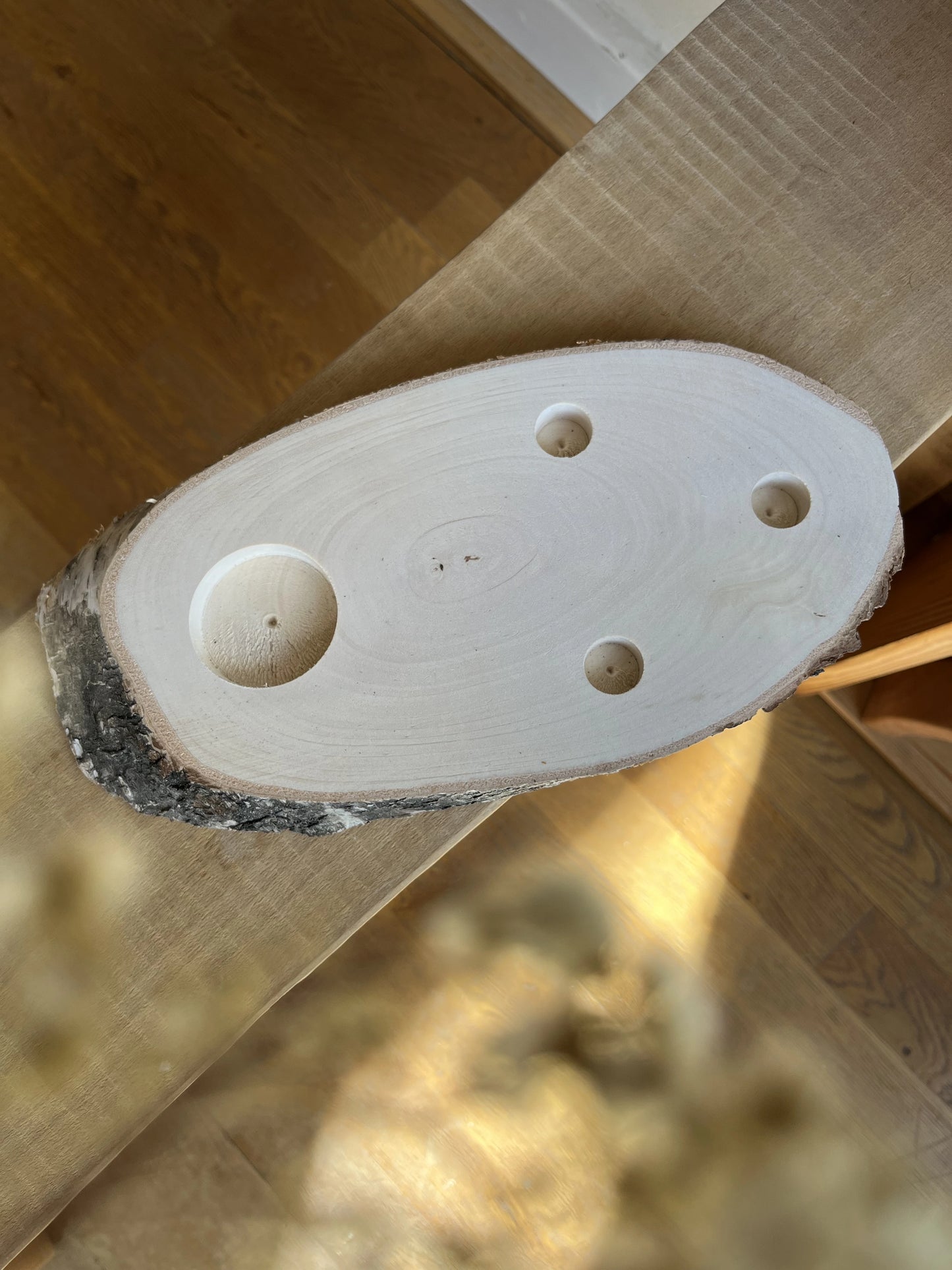Holzscheibe oval - Jahreszeitentisch