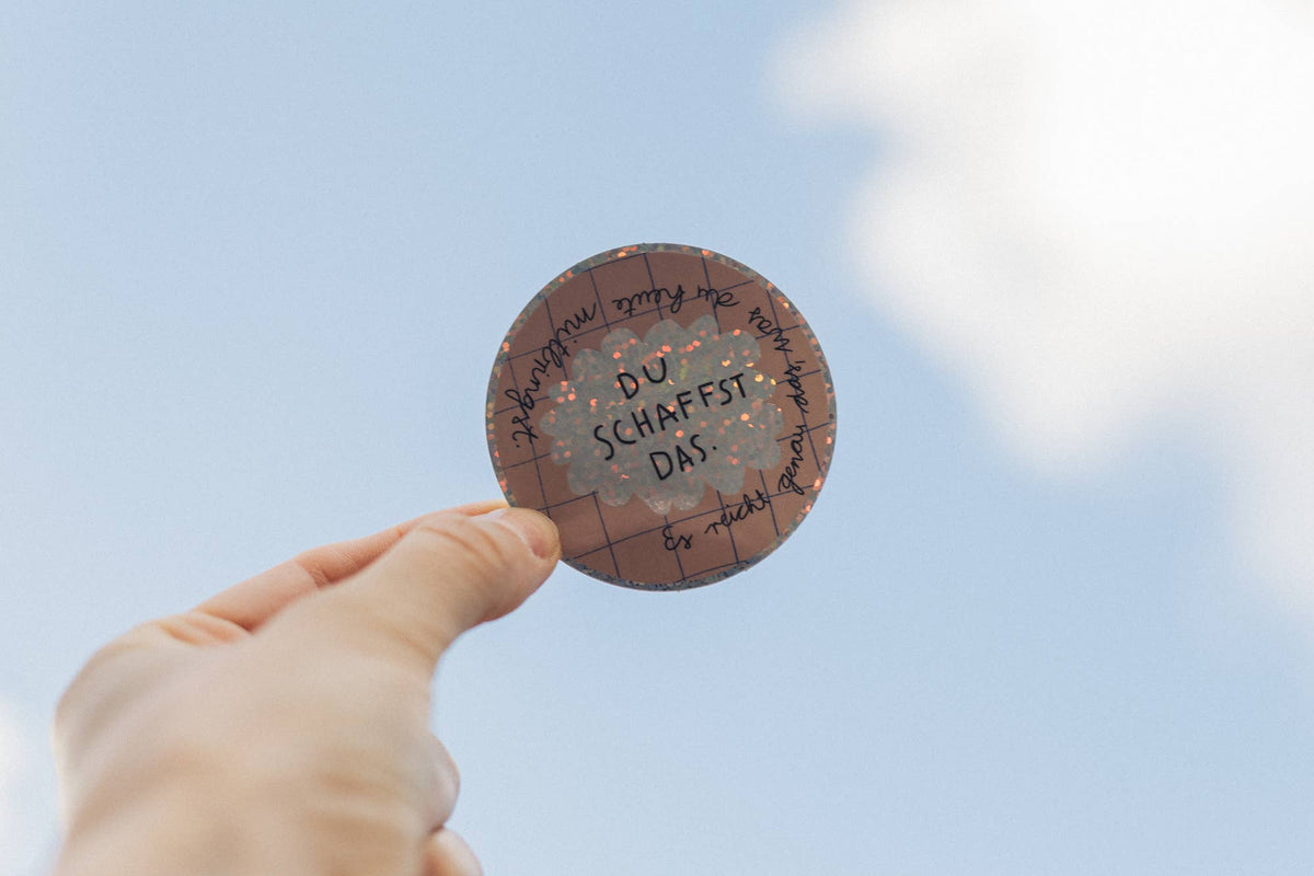 Glitzersticker - Du schaffst das
