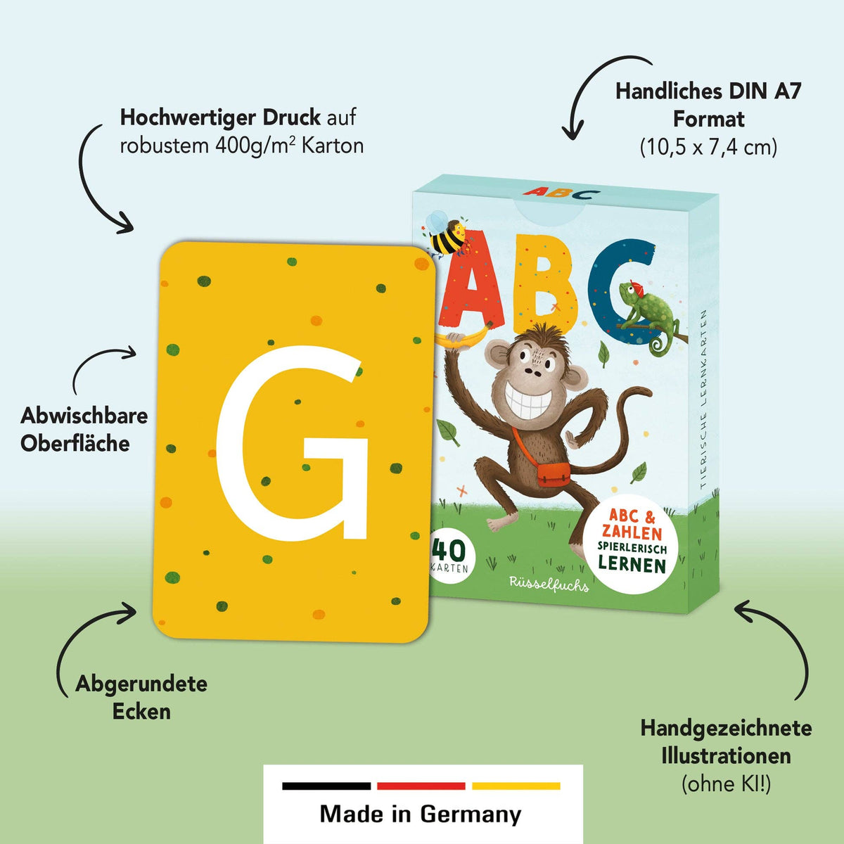 Lernkarten ABC und Zahlen für Kinder von Rüsselfuchs