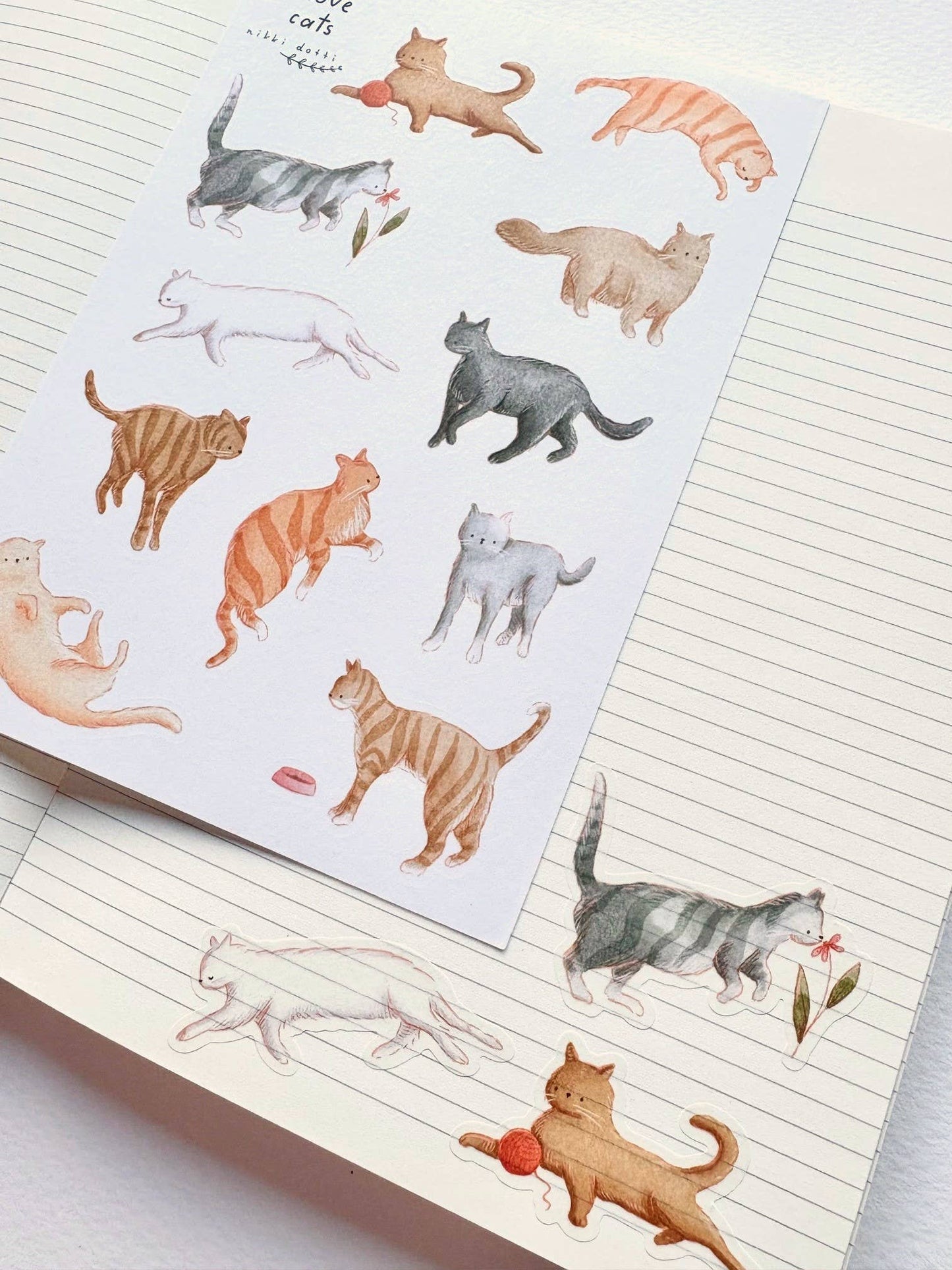 Stickerbogen - Ich liebe Katzen