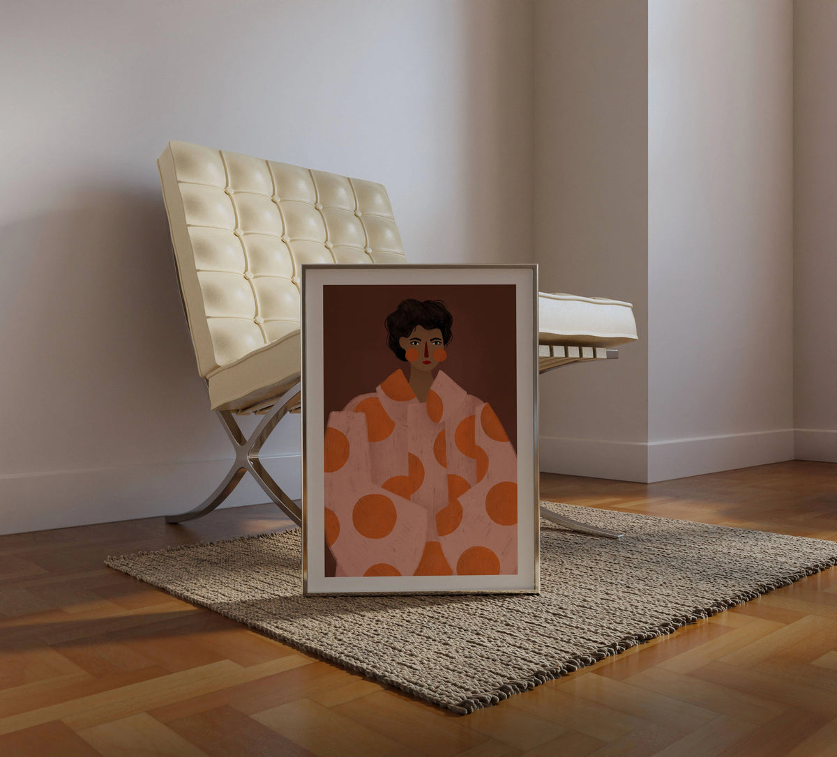 Print - Die Frau mit den orangen Punkten A3