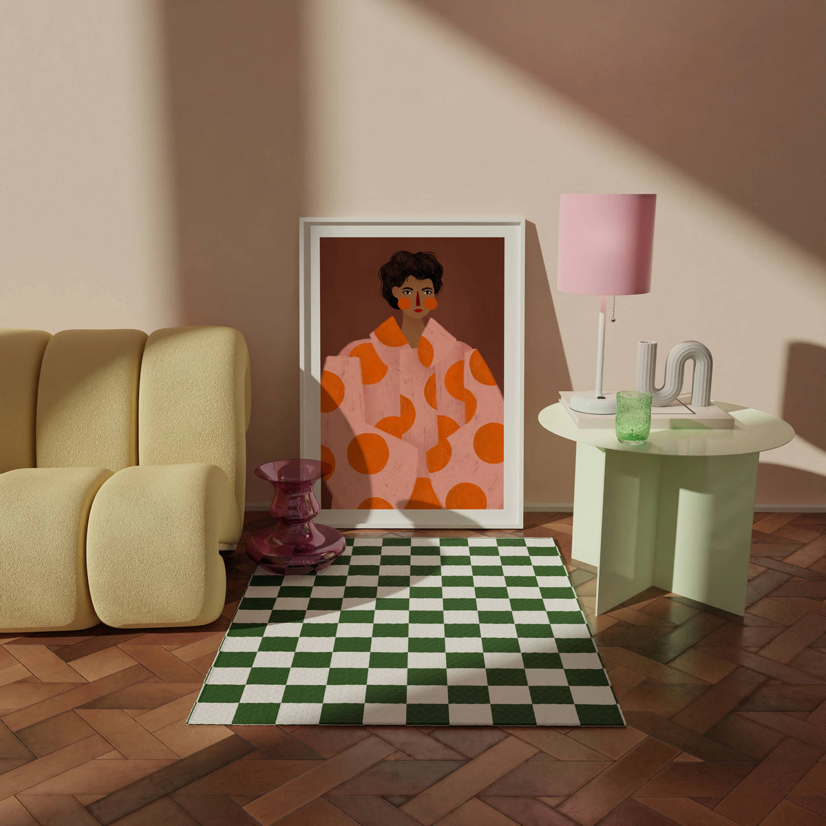 Print - Die Frau mit den orangen Punkten A3