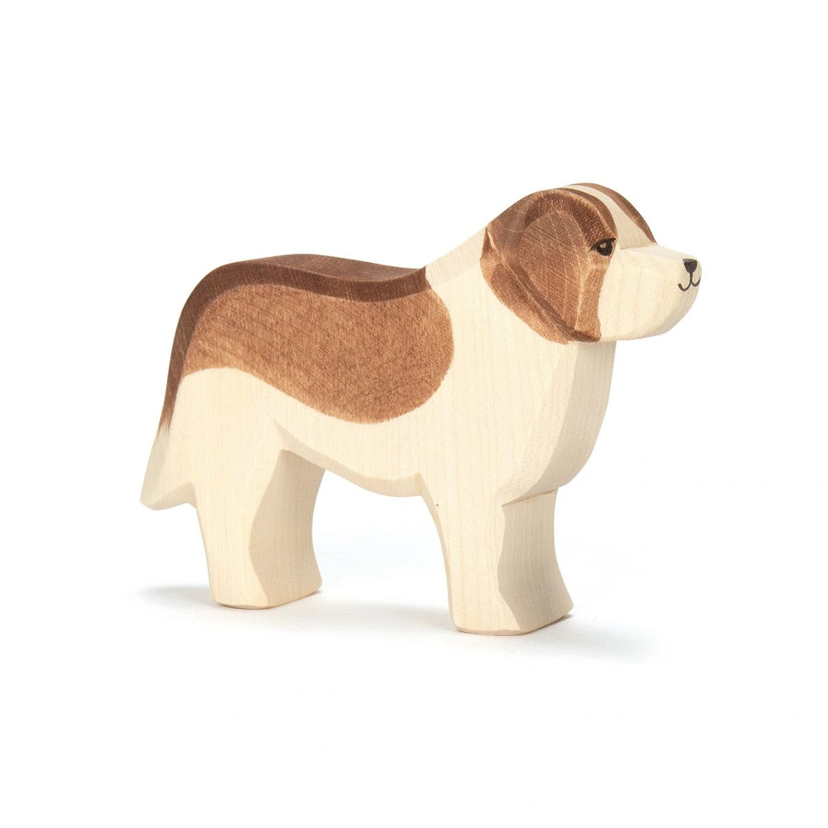 Ostheimer Bernhardiner, Holzfigur eines braun-weißen Hundes