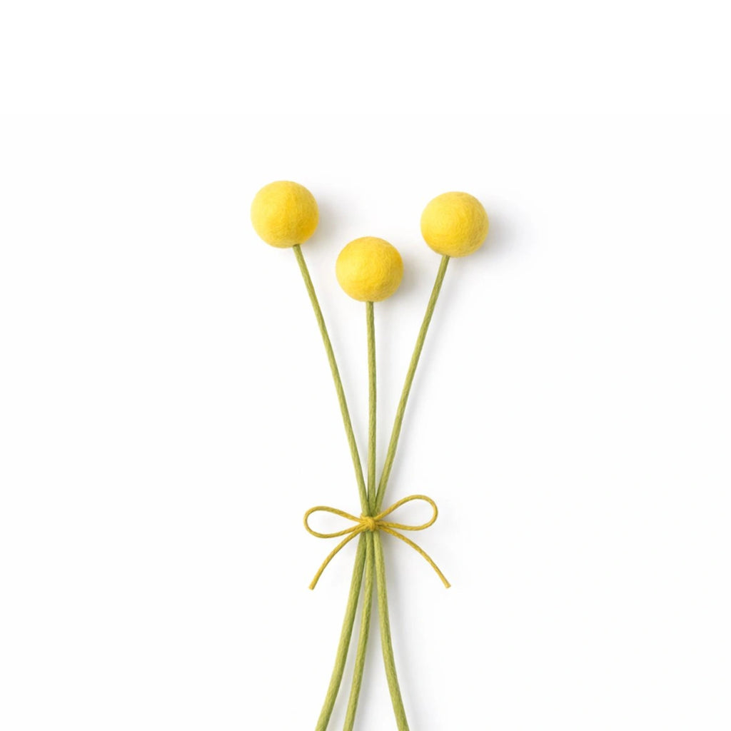 BeYoona Filzblume Trommelstockblume gelb