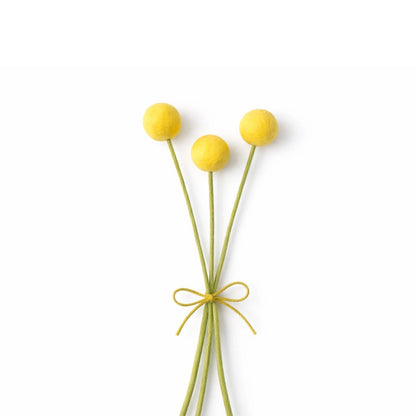 Filzdekoration - Trommelstockblume - gelb