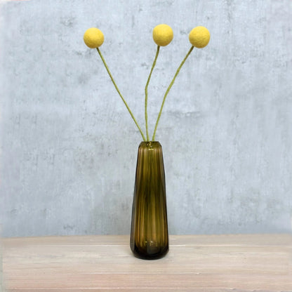 Filzdekoration - Trommelstockblume - gelb
