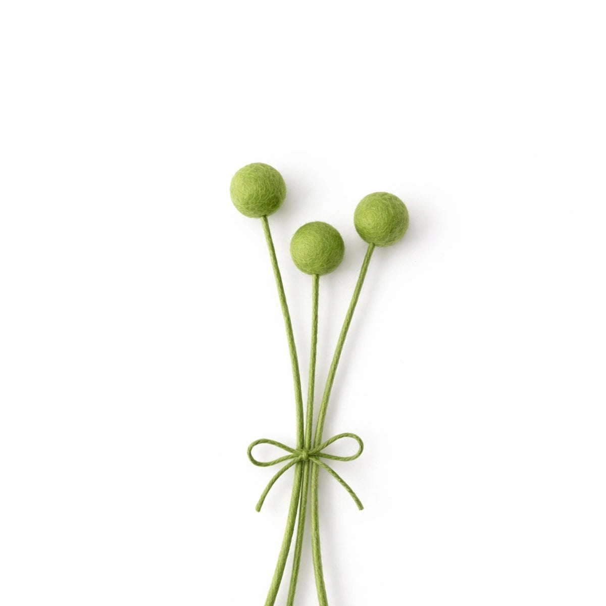 Filzdekoration - Trommelstockblume - grün