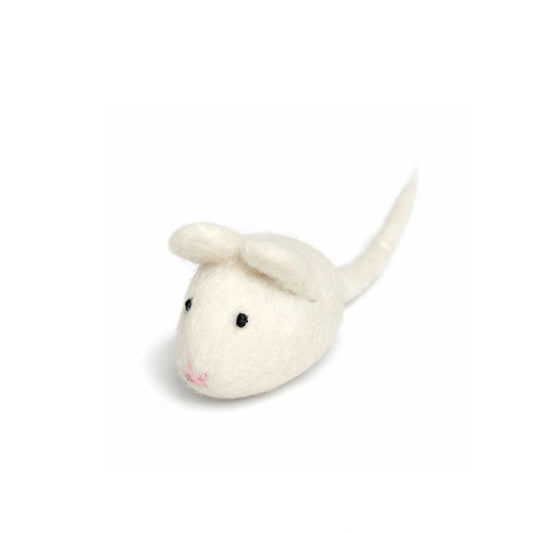 Katzenspielzeug - kleine Maus (weiß)