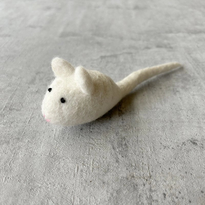 Filzmaus (weiß)