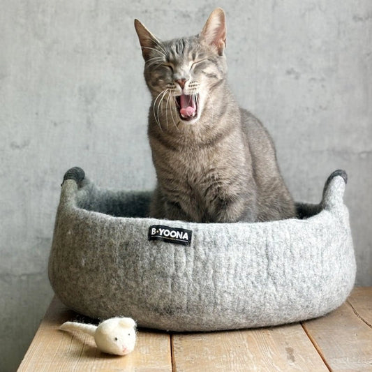 Korb hellgrau aus Filz