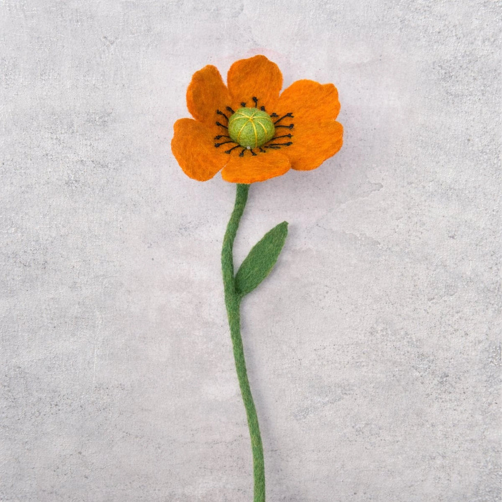 BeYoona Filzblume Mohnblume orange