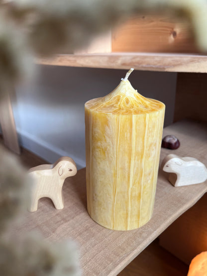 Stumpenkerze groß 100 % Bienenwachs
