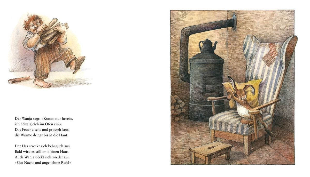 Bilderbuch Es klopft bei Wanja in der Nacht, Blick ins Buch