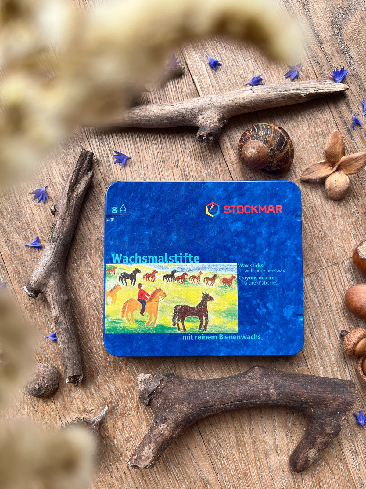 Stockmar Wachsmalstifte 8 Farben im Blechetui