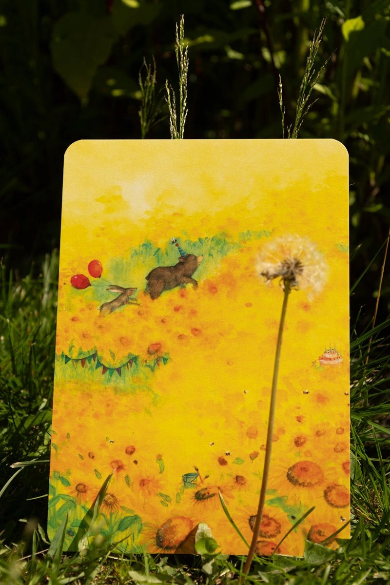 Kunstdruck Blumen für Bärchen Brom von Anne Gies A5, Ansicht 2