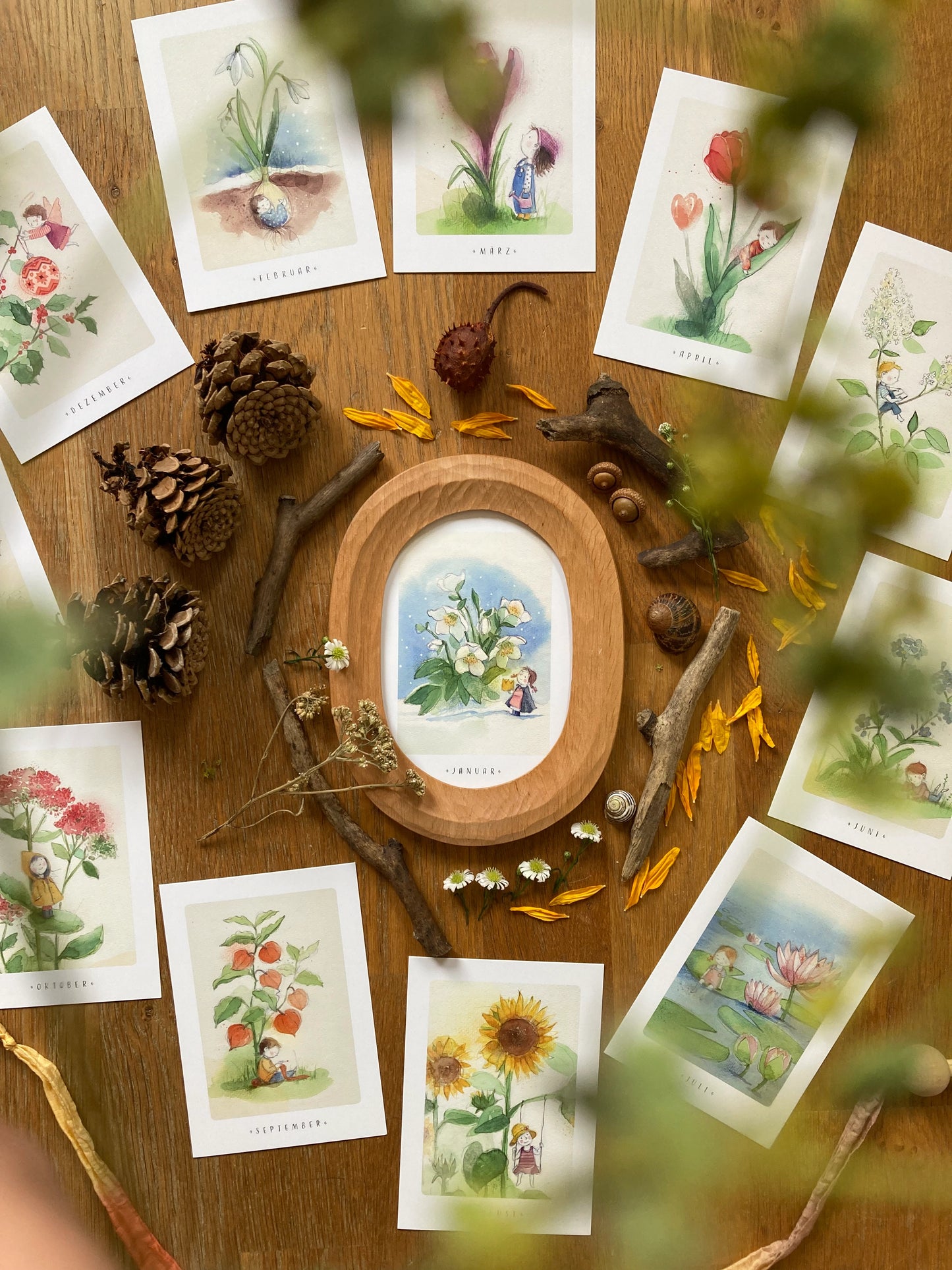 Monatskarten Blumen - Set von Stefanie Messing