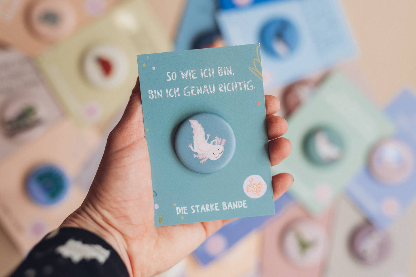 Button - Axolotl - Genau richtig