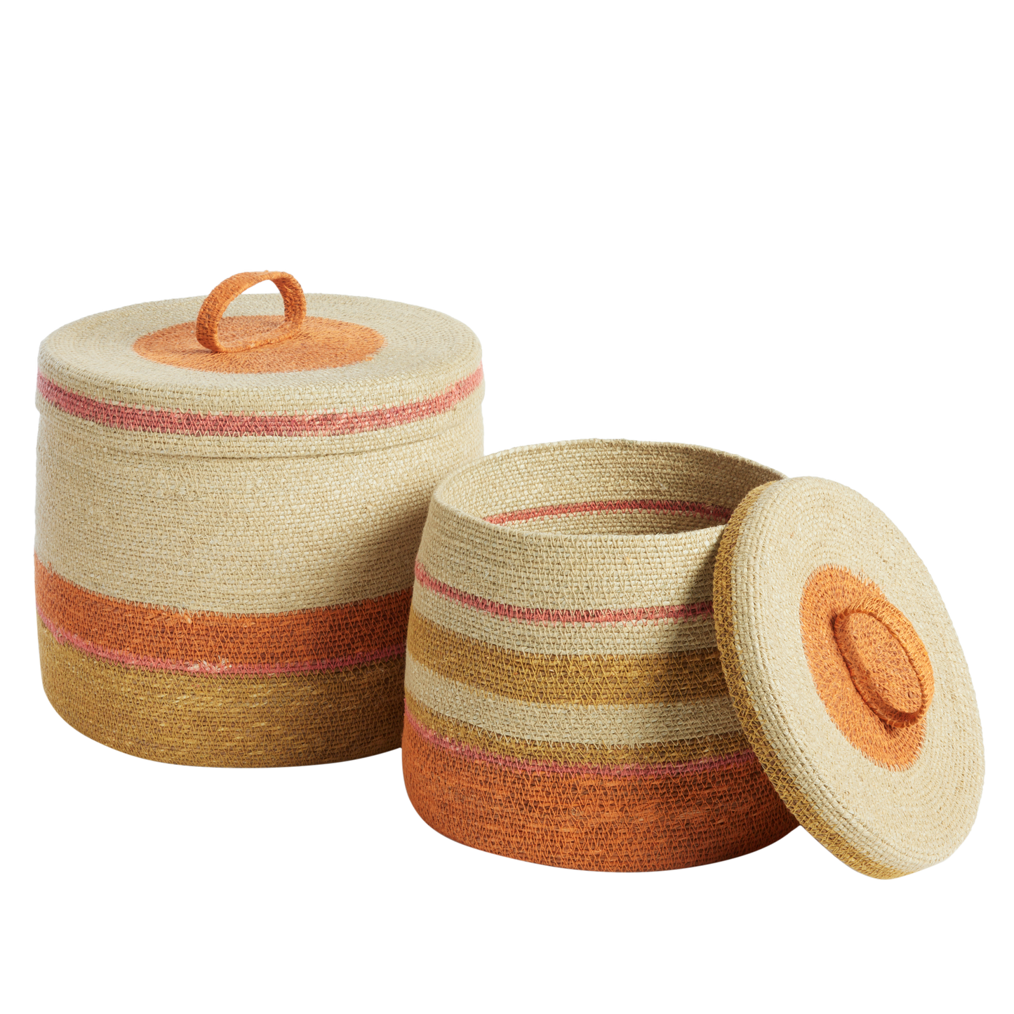 Korb mit Deckel L - Orange/Mais