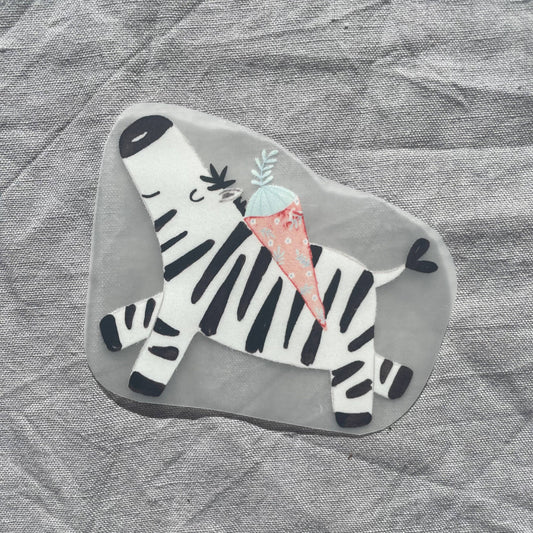 Bügelbild - Einschulung - Zebra