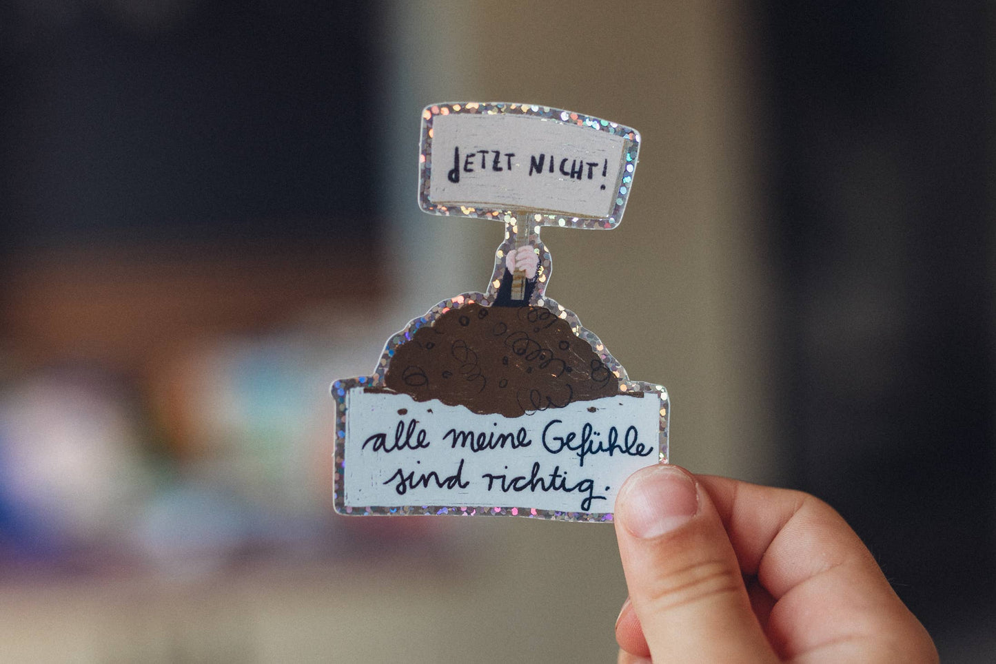 Glitzersticker - Maulwurf - alle Gefühle
