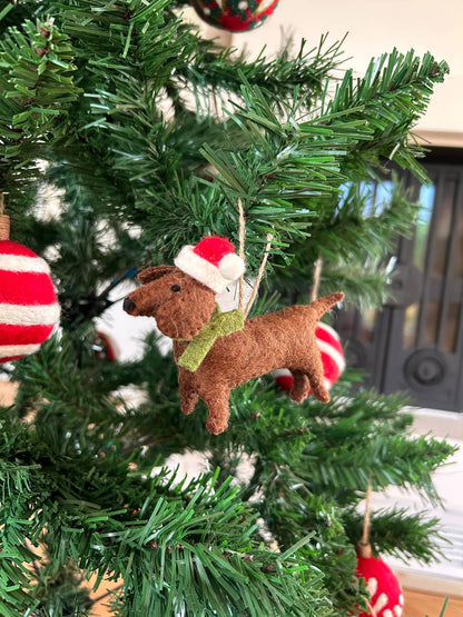 Filzdekoration - Weihnachtsdackel