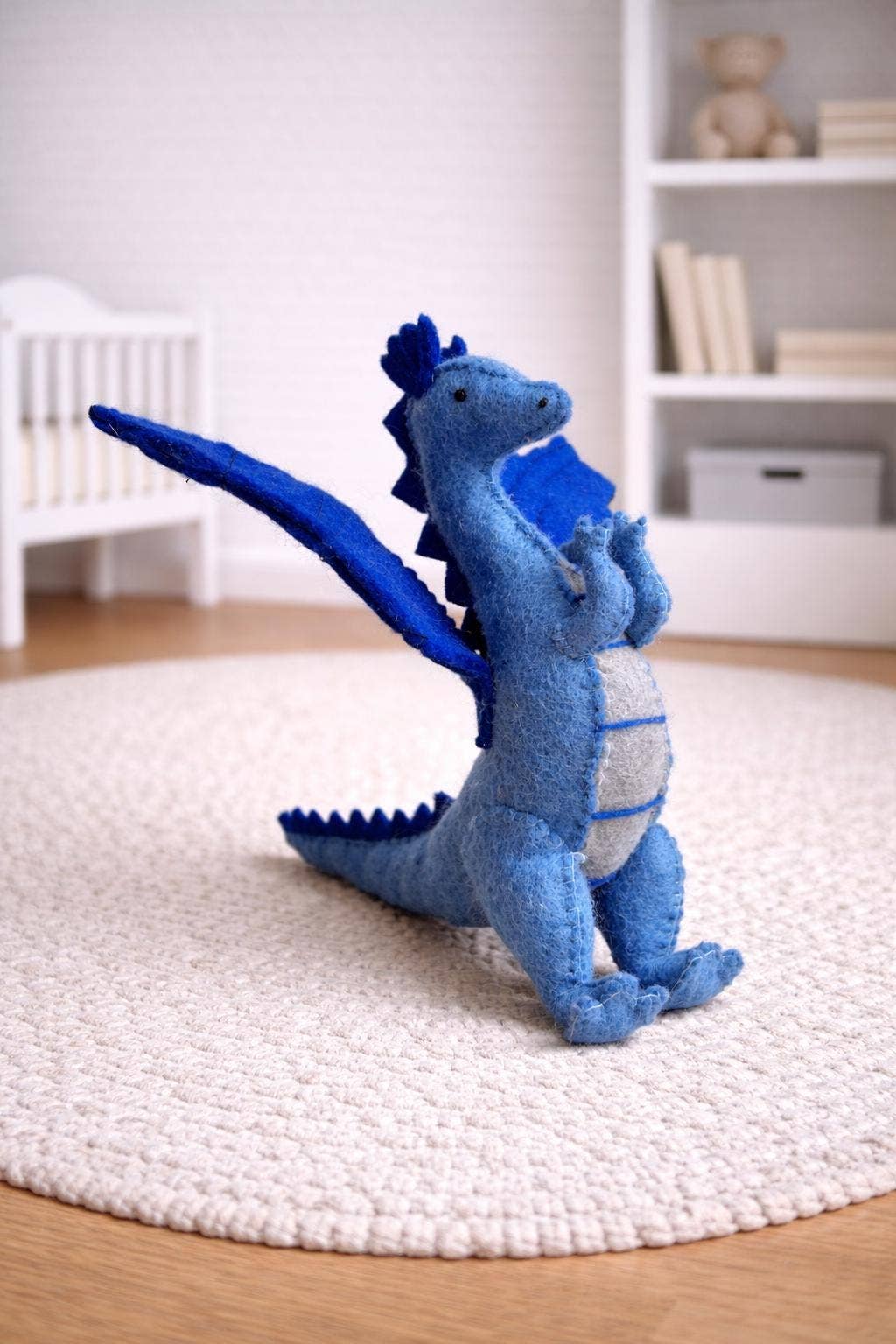 Filzfigur - Blauer Drache