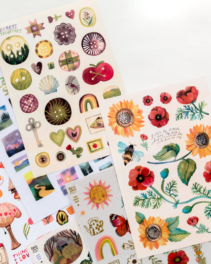 Washi-Stickerbogen - Dinge, die ich liebe