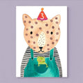 Postkarte 3. Geburtstag mit Leopard von Frau Ottilie A6