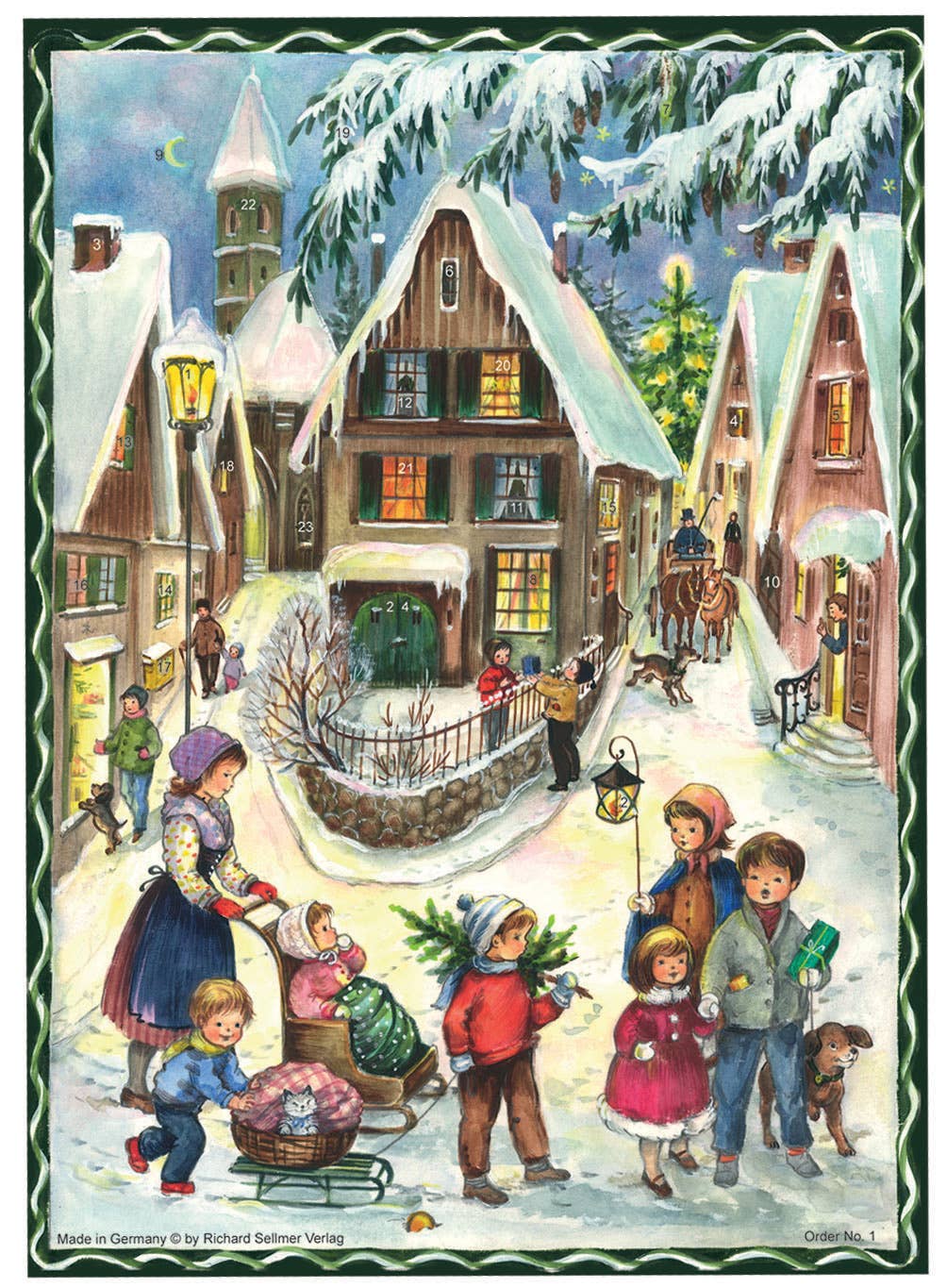 Adventskalender Weihnachten im Dorf von Sellmer A4