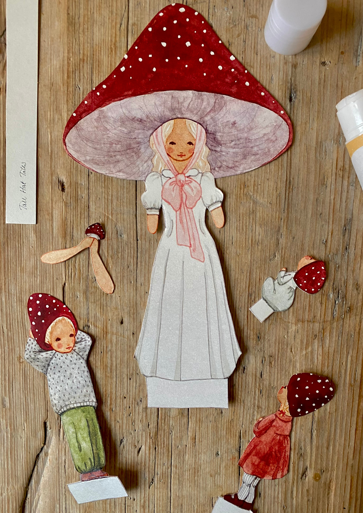 Bastelbogen - Pilzmutter mit Kindern