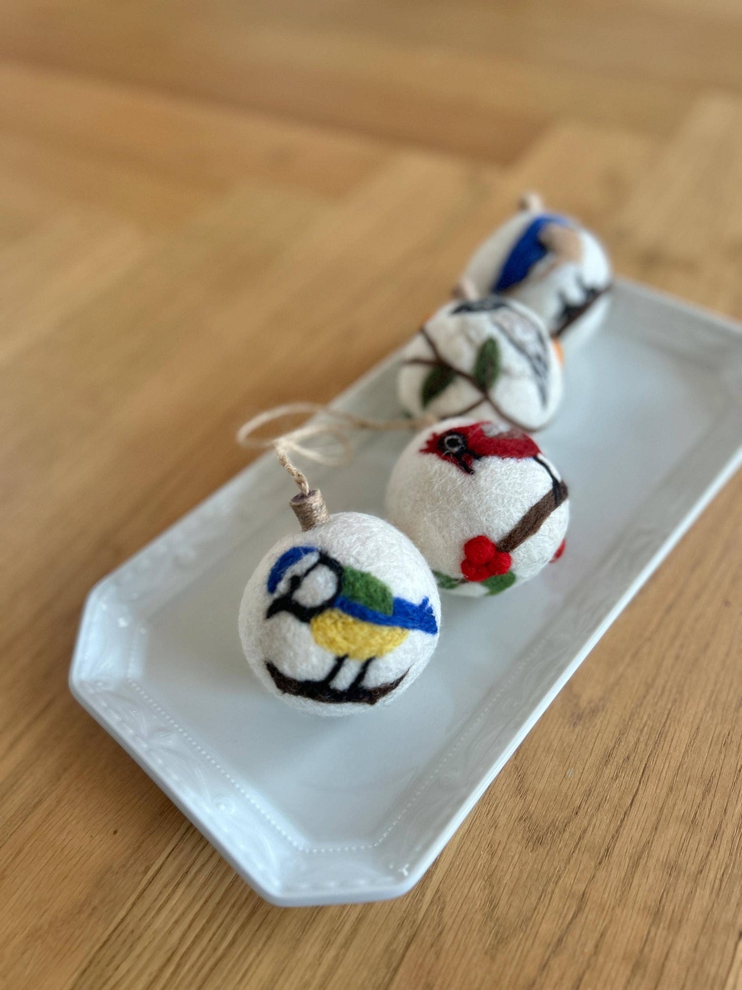 Filzdekoration - Weihnachtskugel Vogel