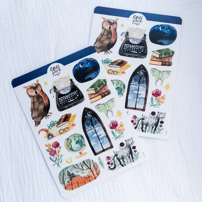 Stickerbogen - Dark Academia