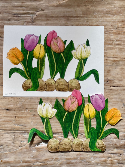Bastelbogen - Tulpen