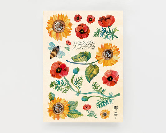 Stickerbogen - Sonnenblumen