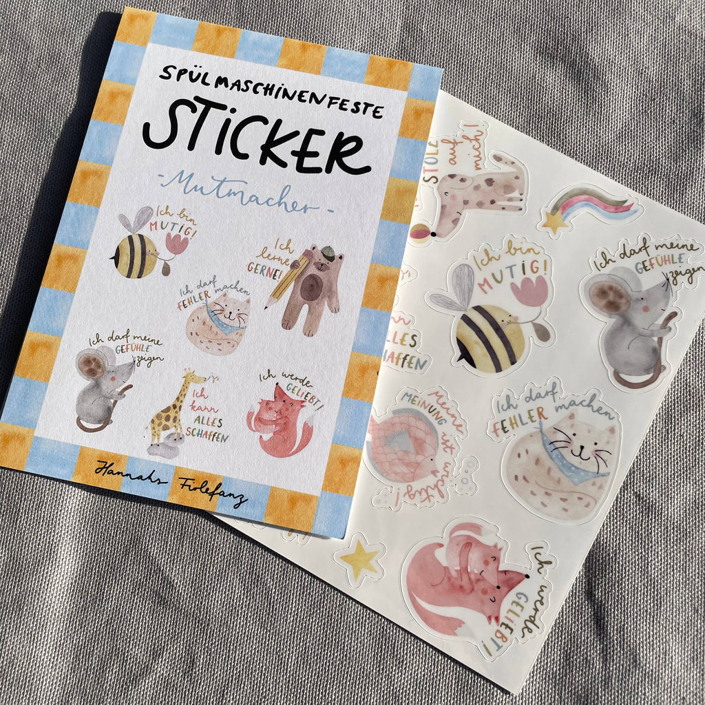 Spülmaschinenfeste Sticker Mutmacher von Hannahs Firlefanz A6