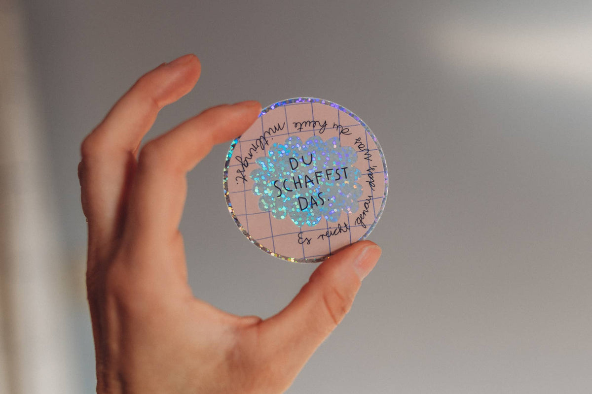 Glitzersticker - Du schaffst das