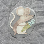 Bügelbild - Einschulung - Maus