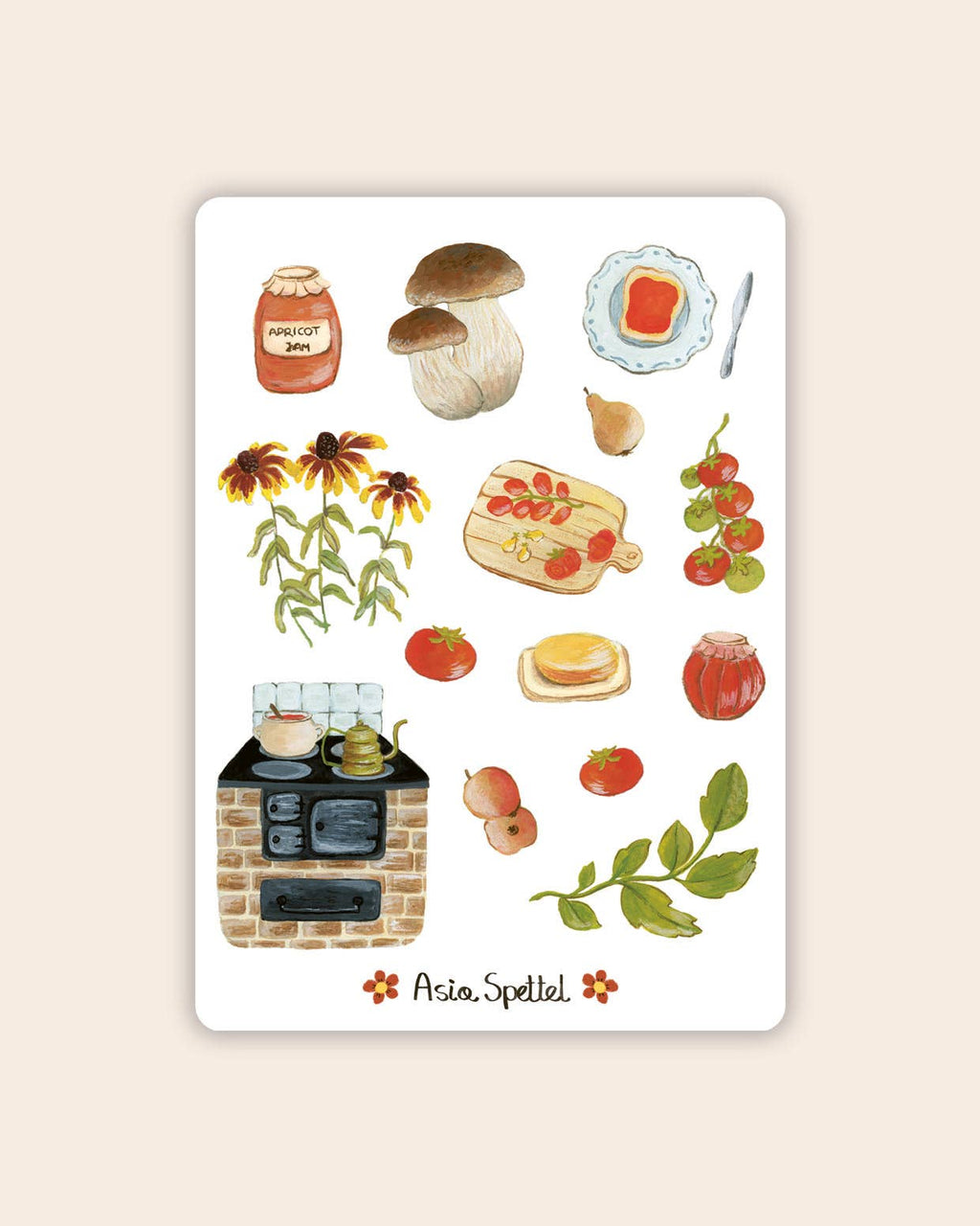 Stickerbogen Herbstleckereien von Asia Spettel A6