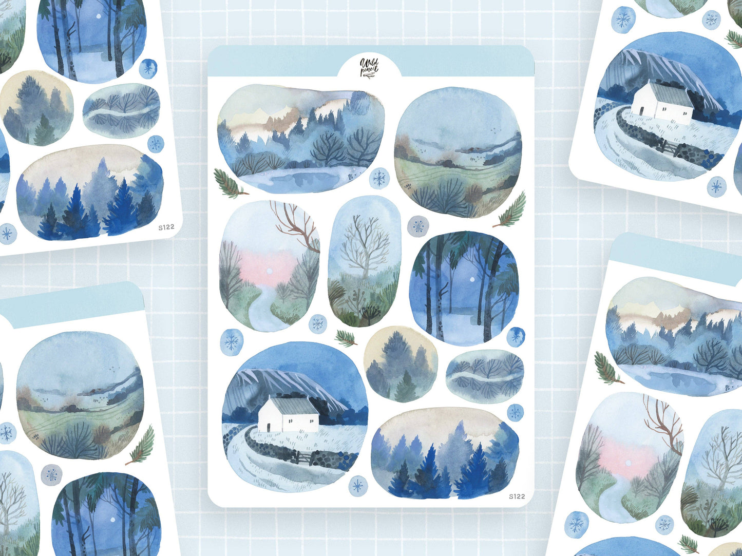 Stickerbogen - Fenster in den Winter