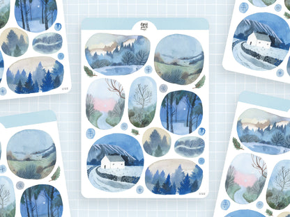 Stickerbogen - Fenster in den Winter