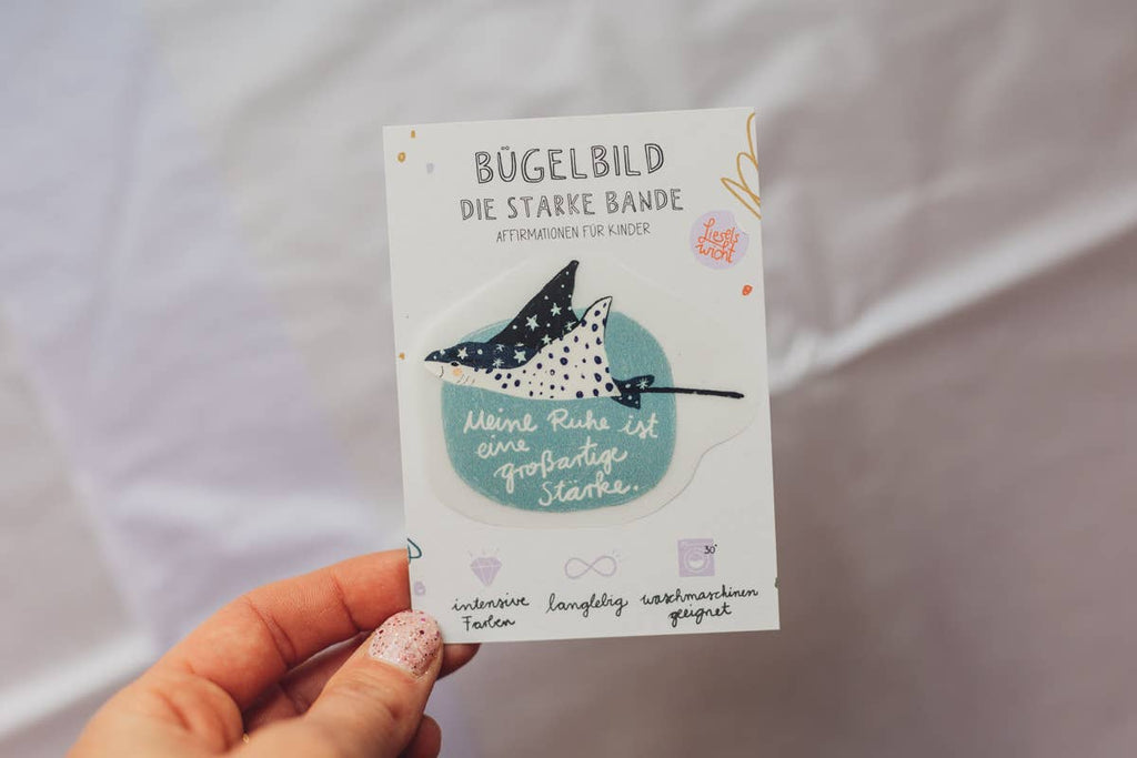 Mini-Bügelbild Rochen „Meine Ruhe ist eine großartige Stärke.“ von Liesels Wicht auf A7-Kärtchen
